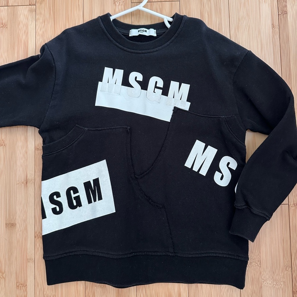 MSGM Black Graphic Sweatshirt